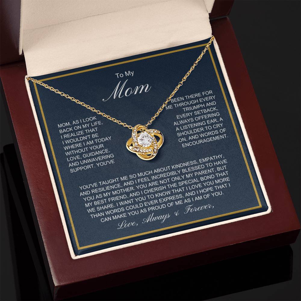 To My Mom - More Than Words - Love Knot Necklace