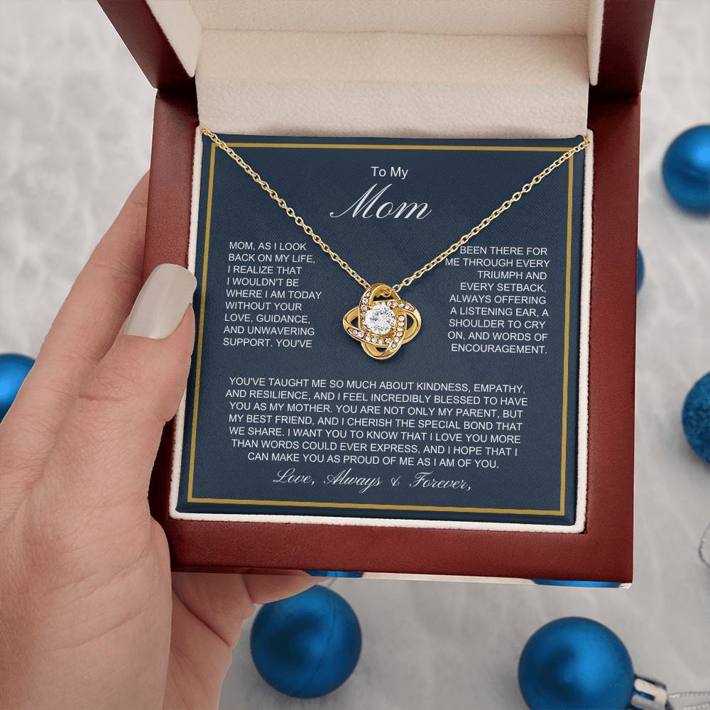 To My Mom - More Than Words - Love Knot Necklace