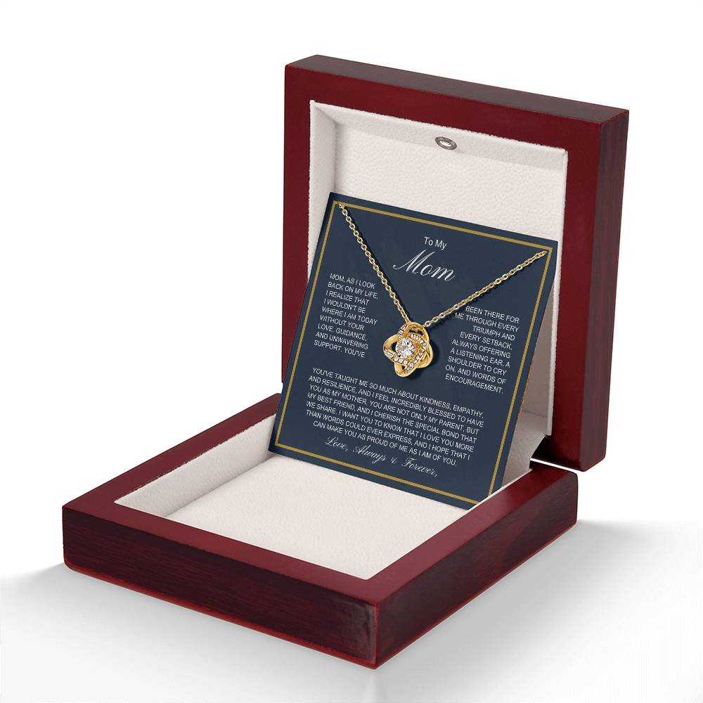 To My Mom - More Than Words - Love Knot Necklace