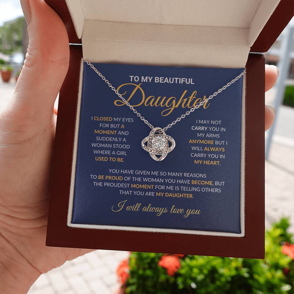 To My Beautiful Daughter - Love Knot Necklace