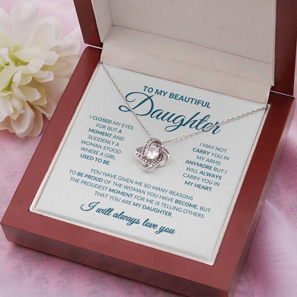 To My Beautiful Daughter - Love Knot Necklace