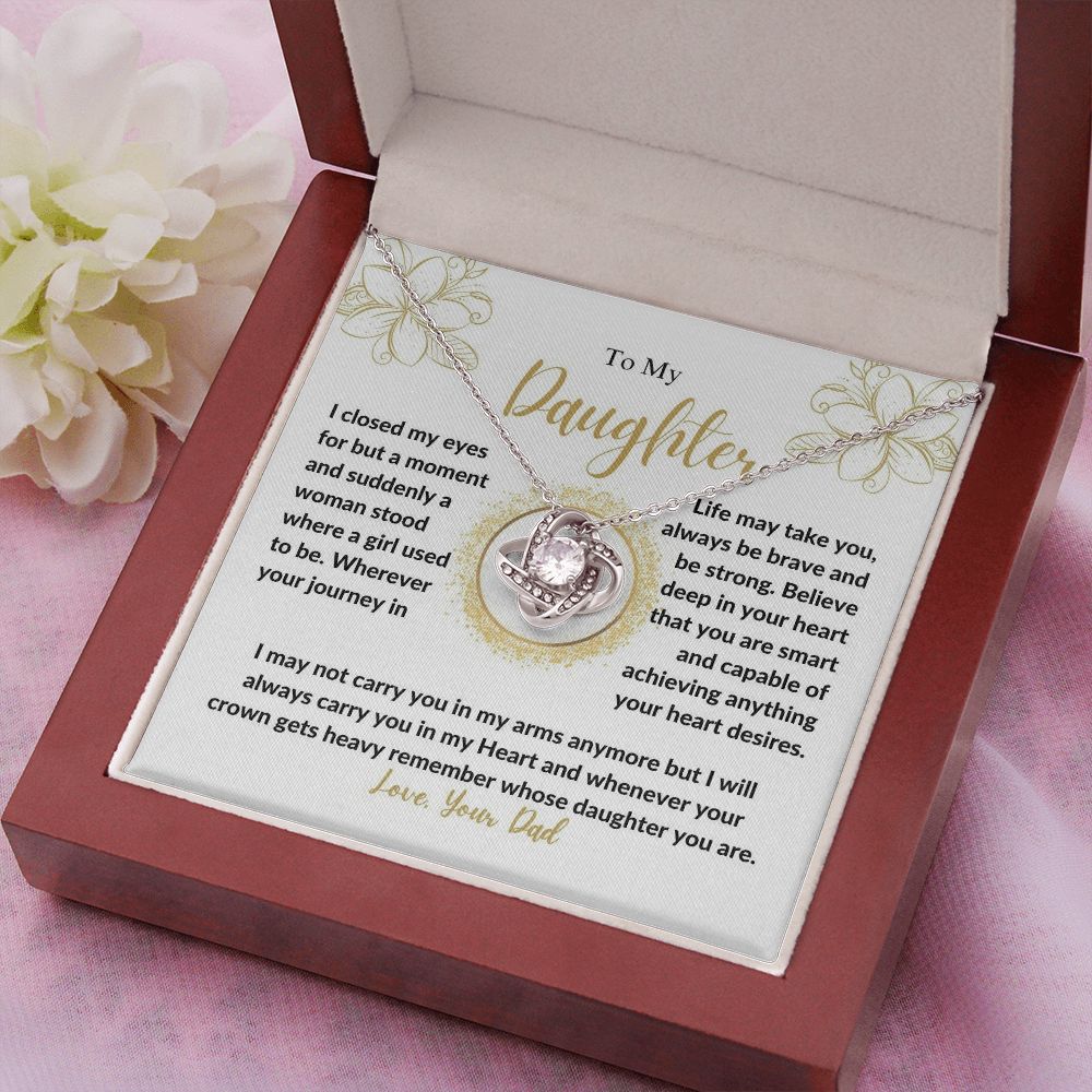 Daughter - Remember - Love Knot Necklace