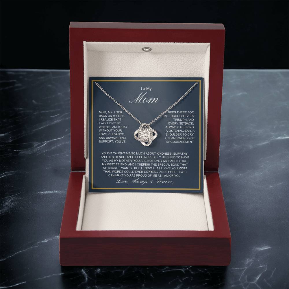To My Mom - More Than Words - Love Knot Necklace