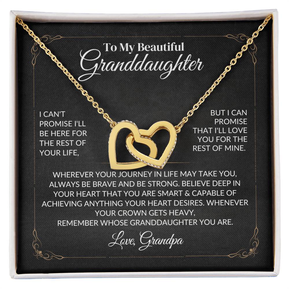 To My Beautiful Granddaughter - Interlocking Hearts Necklace