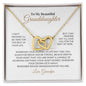 To My Granddaughter - "Be Brave and Strong "- Interlocking Hearts Necklace