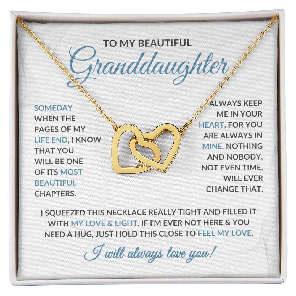 To My Beautiful Granddaughter - Interlocking Hearts Necklace