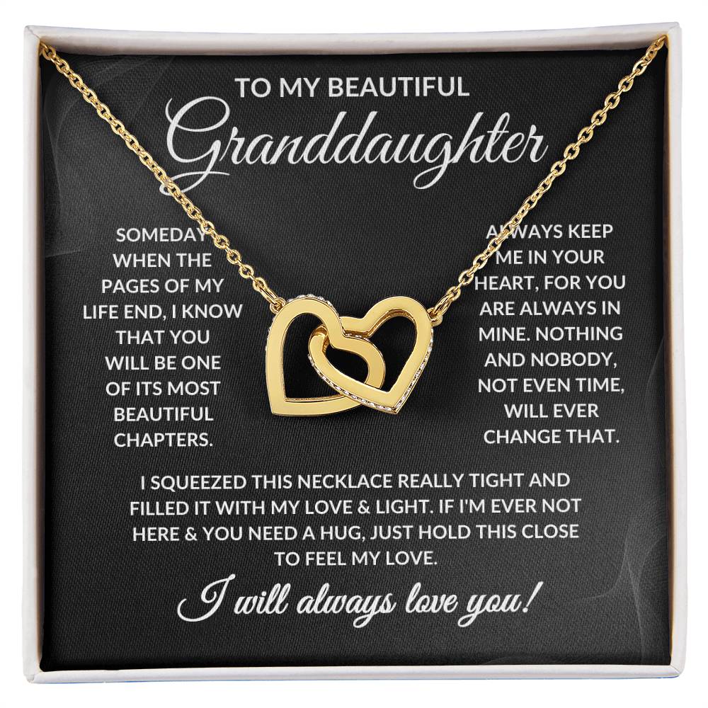 To My Beautiful Granddaughter - Interlocking Hearts Necklace