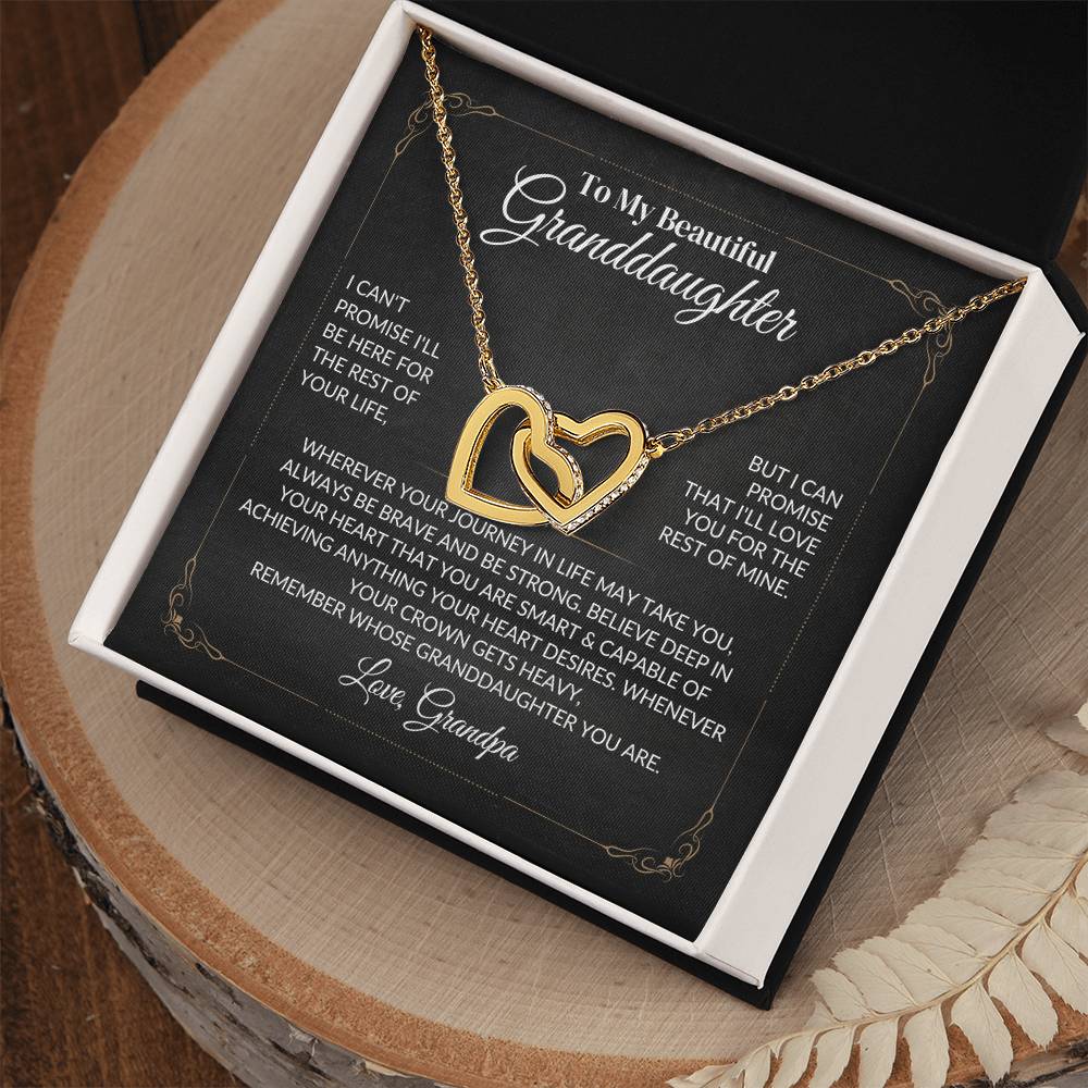 To My Beautiful Granddaughter - Interlocking Hearts Necklace