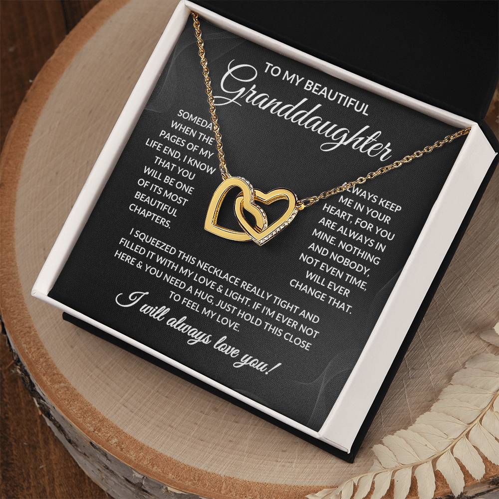 To My Beautiful Granddaughter - Interlocking Hearts Necklace