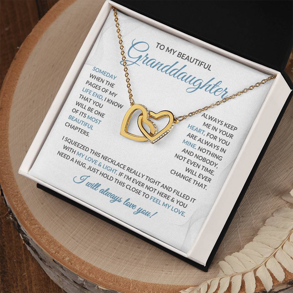 To My Beautiful Granddaughter - Interlocking Hearts Necklace