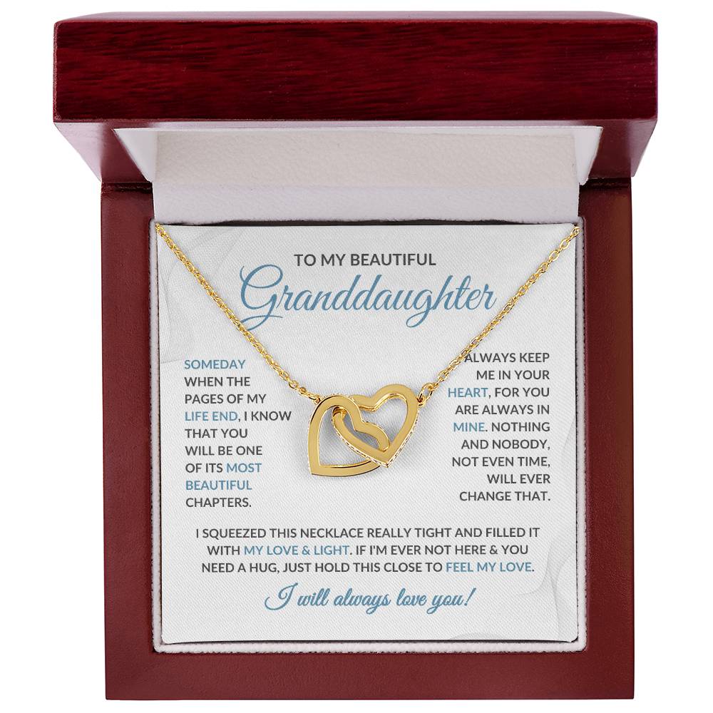 To My Beautiful Granddaughter - Interlocking Hearts Necklace