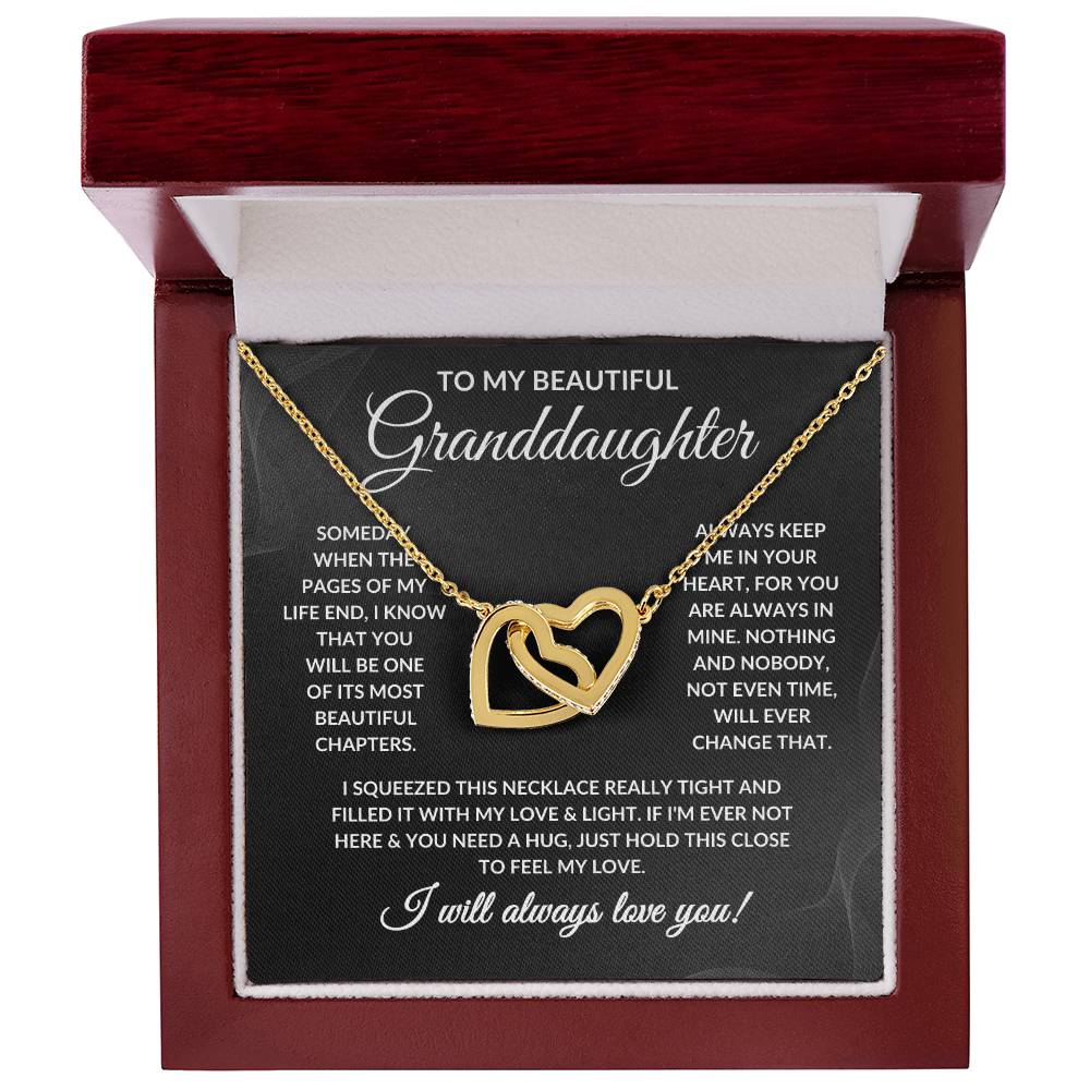 To My Beautiful Granddaughter - Interlocking Hearts Necklace