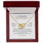 To My Granddaughter - "Be Brave and Strong "- Interlocking Hearts Necklace