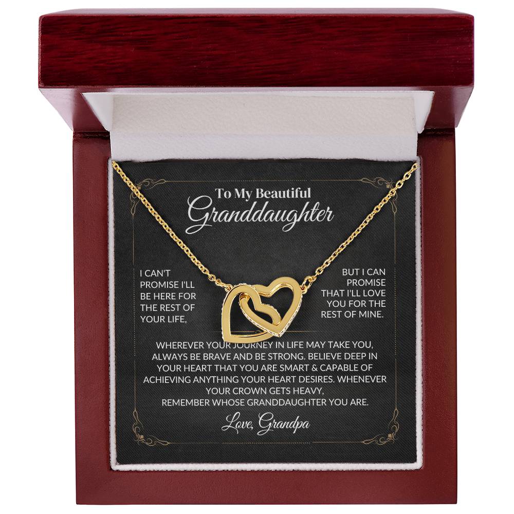 To My Beautiful Granddaughter - Interlocking Hearts Necklace