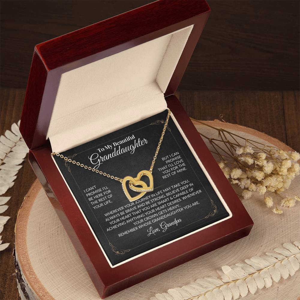 To My Beautiful Granddaughter - Interlocking Hearts Necklace