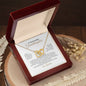 To My Granddaughter - "Be Brave and Strong "- Interlocking Hearts Necklace