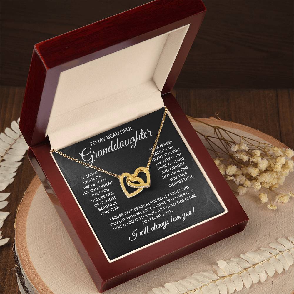 To My Beautiful Granddaughter - Interlocking Hearts Necklace