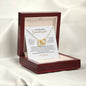 To My Granddaughter - "Be Brave and Strong "- Interlocking Hearts Necklace