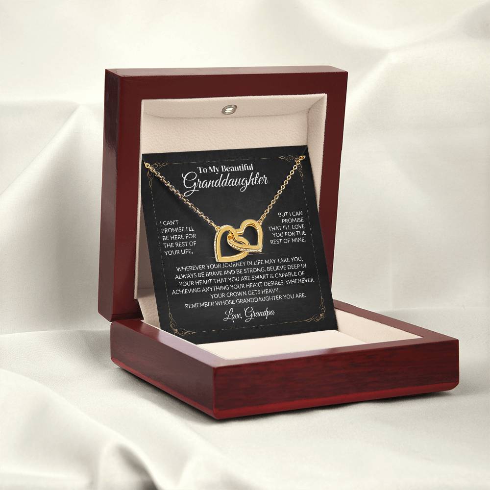 To My Beautiful Granddaughter - Interlocking Hearts Necklace