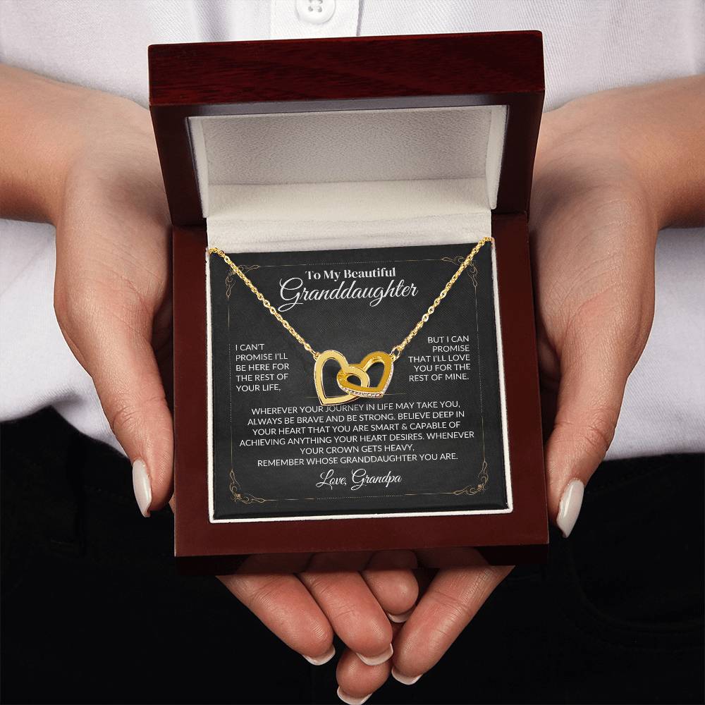 To My Beautiful Granddaughter - Interlocking Hearts Necklace