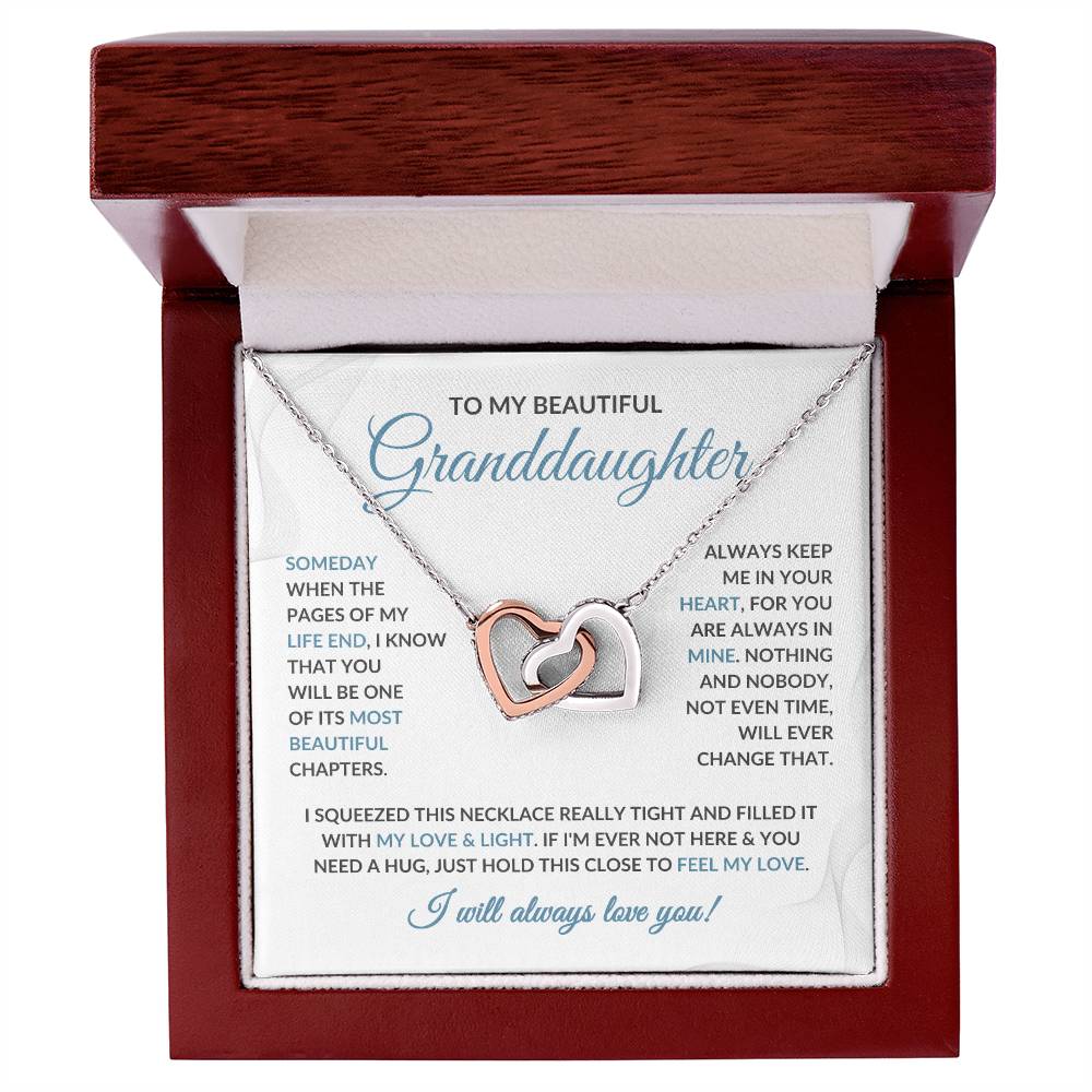 To My Beautiful Granddaughter - Interlocking Hearts Necklace