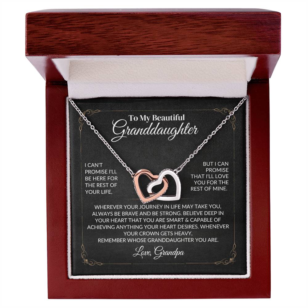 To My Beautiful Granddaughter - Interlocking Hearts Necklace