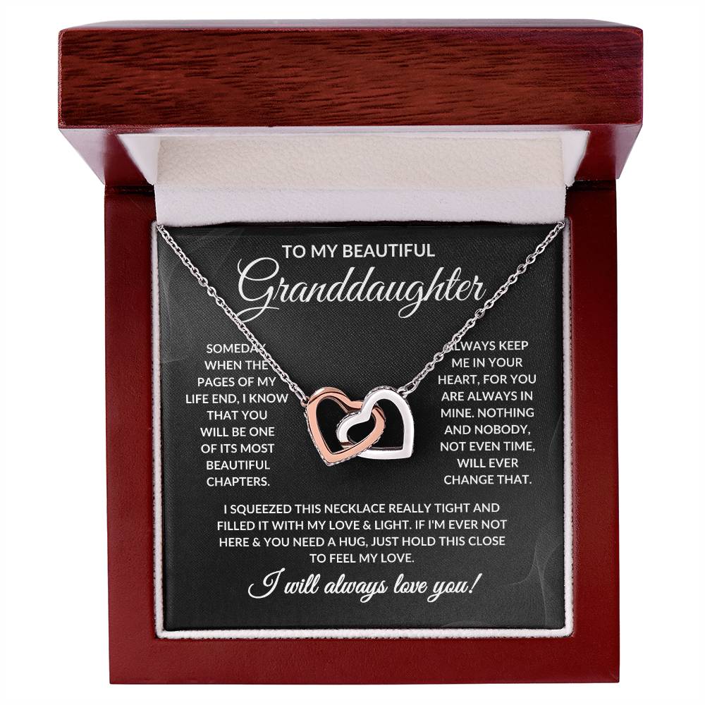 To My Beautiful Granddaughter - Interlocking Hearts Necklace
