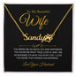 To My Beautiful Wife - So Blessed- Personalized Paw Print Name Necklace Gift - W006