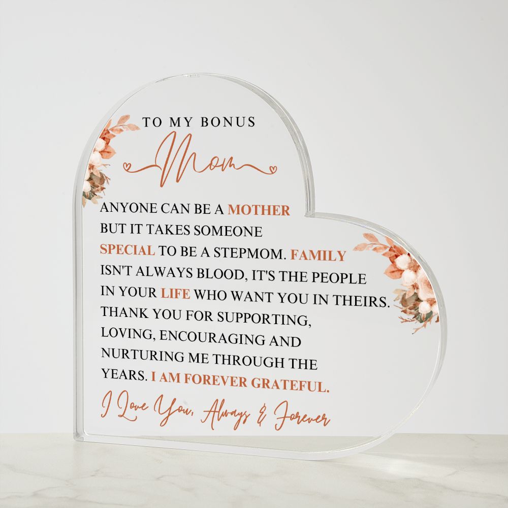 Acrylic_Heart - Bonus Mom Forever Grateful