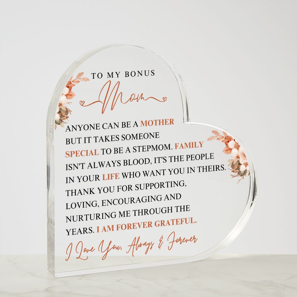 Acrylic_Heart - Bonus Mom Forever Grateful