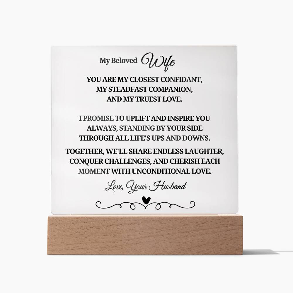 To My Beloved Wife - Acrylic Square