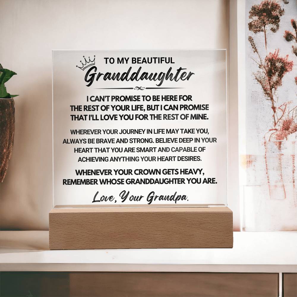 To My Beautiful Granddaughter From Grandpa - Acrylic Square