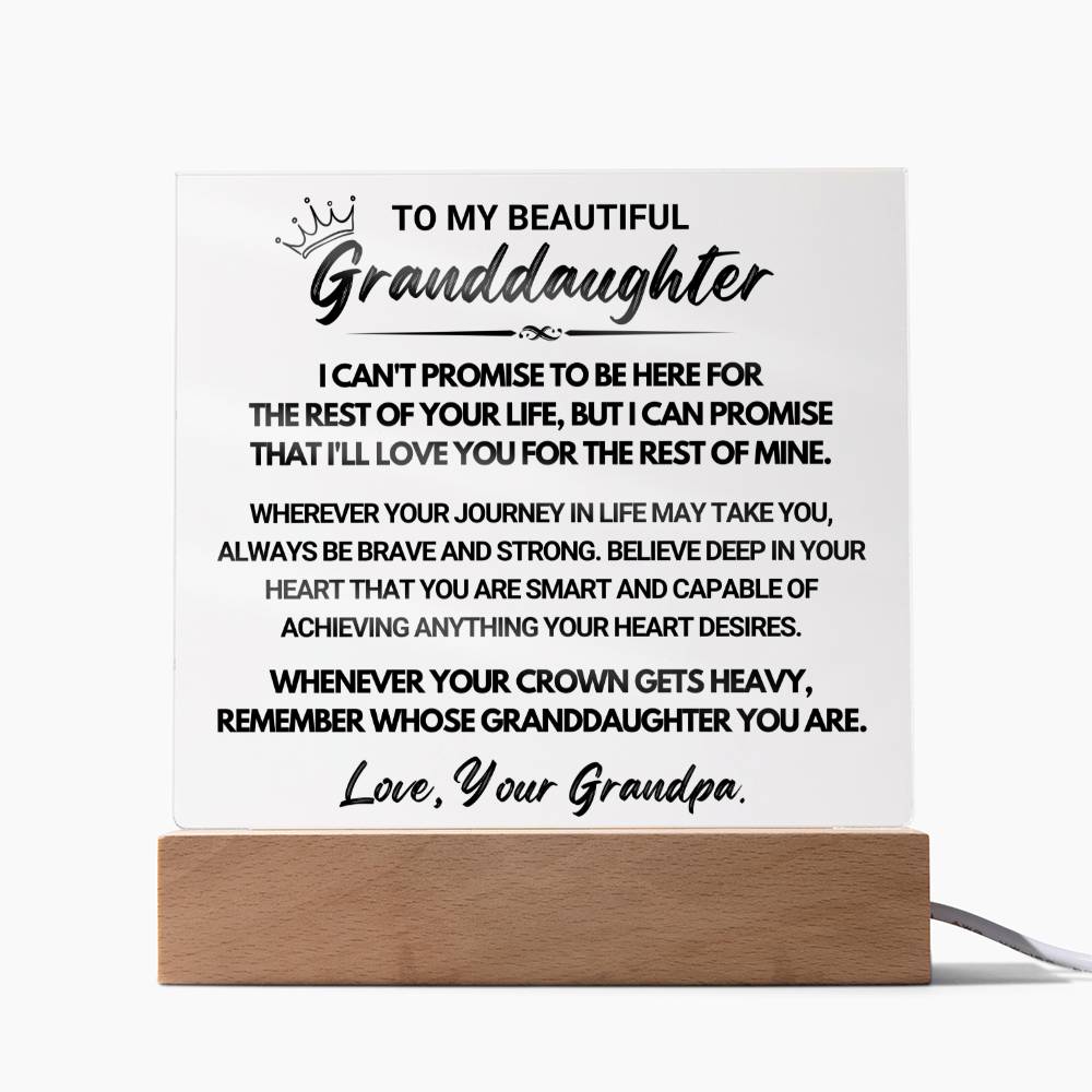 To My Beautiful Granddaughter From Grandpa - Acrylic Square