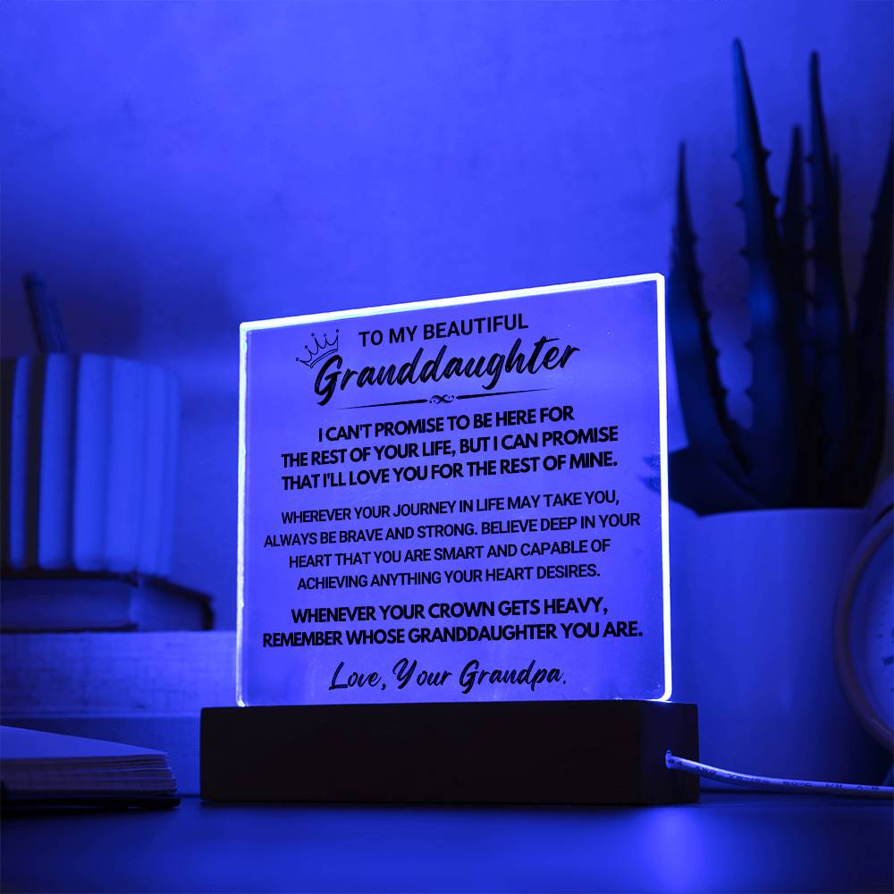 To My Beautiful Granddaughter From Grandpa - Acrylic Square