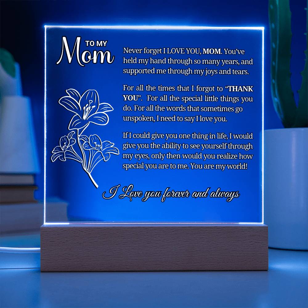 To My Mom- "Thank You" - Acrylic