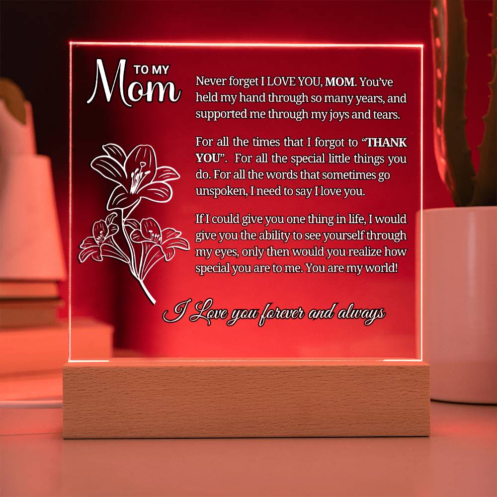 To My Mom- "Thank You" - Acrylic