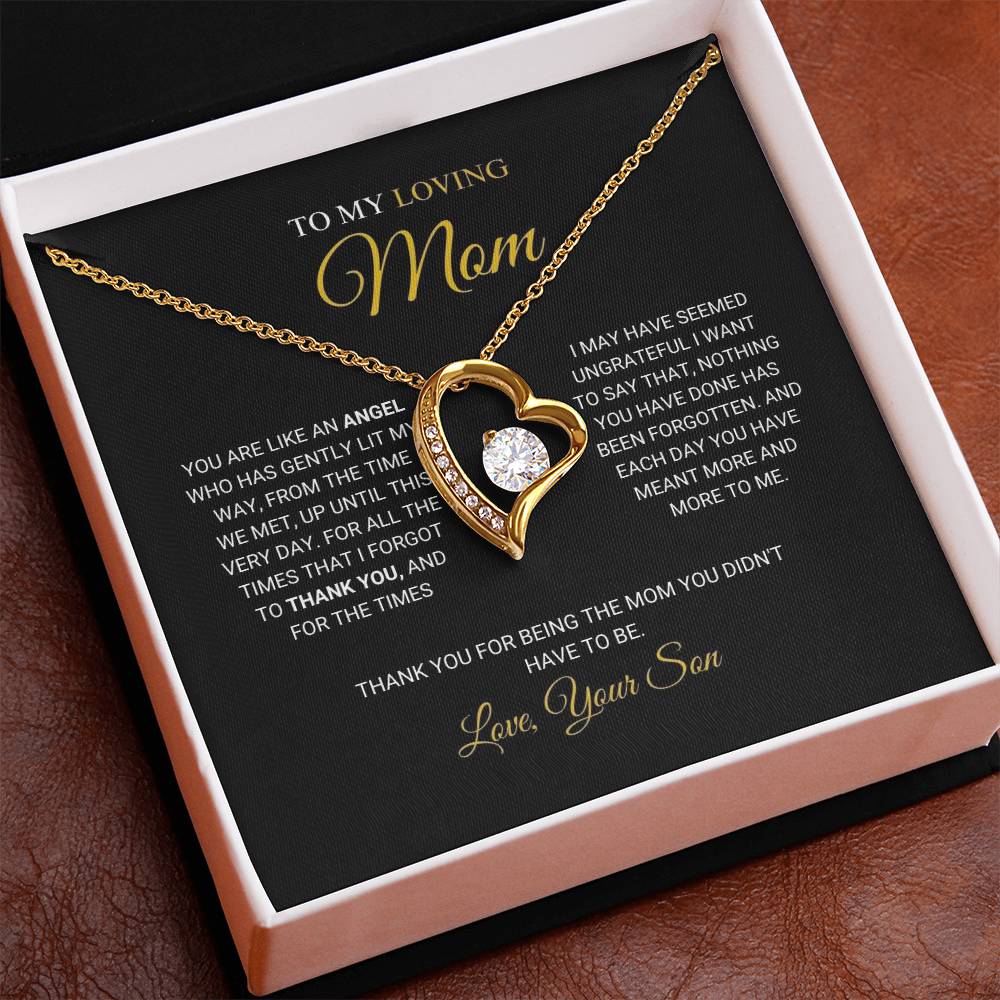 To My Loving Mom - An Angel - Forever Love Necklace