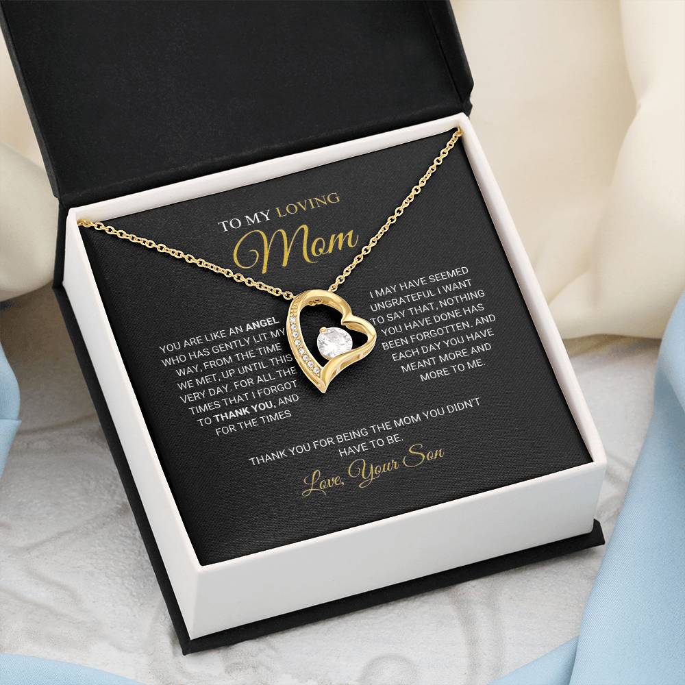 To My Loving Mom - An Angel - Forever Love Necklace