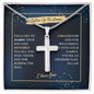Father Of The Groom - Thank You - Artisan Cross Necklace