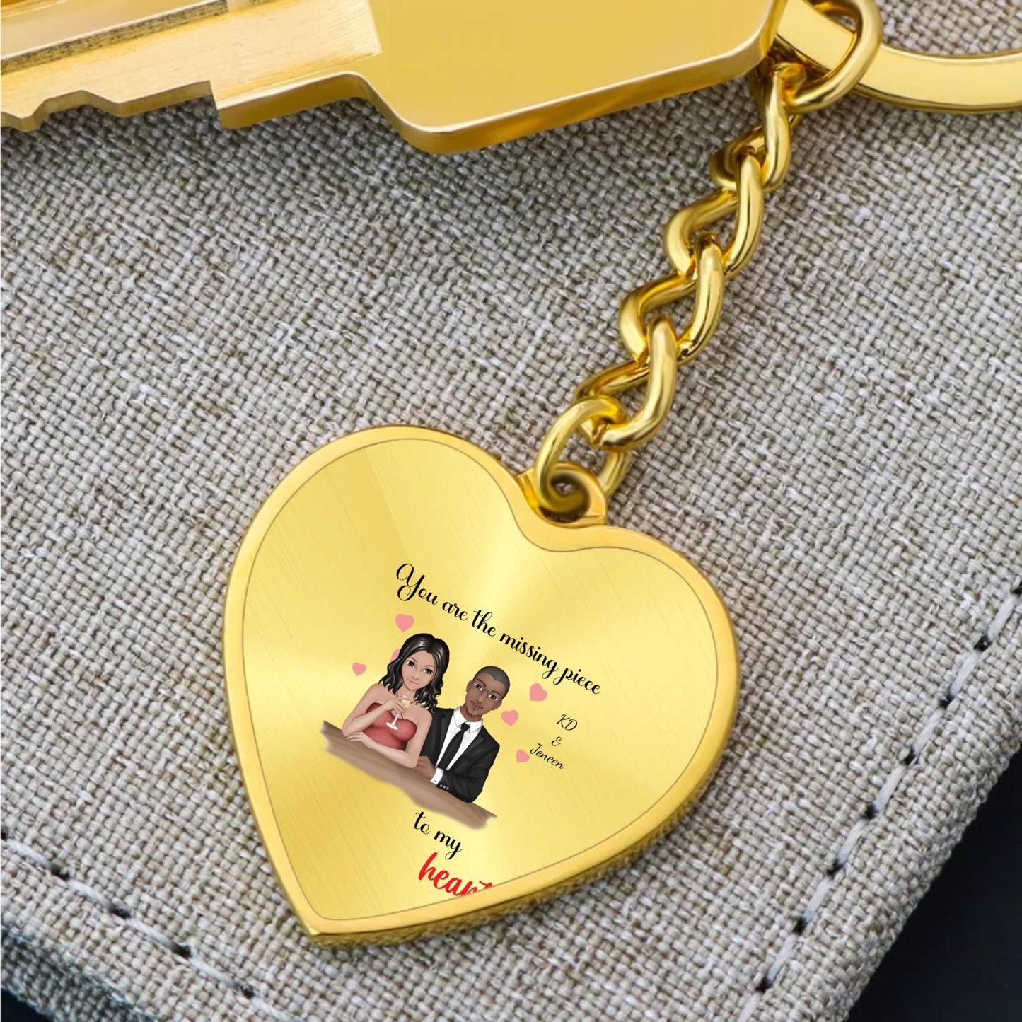 Graphic Heart Keychain