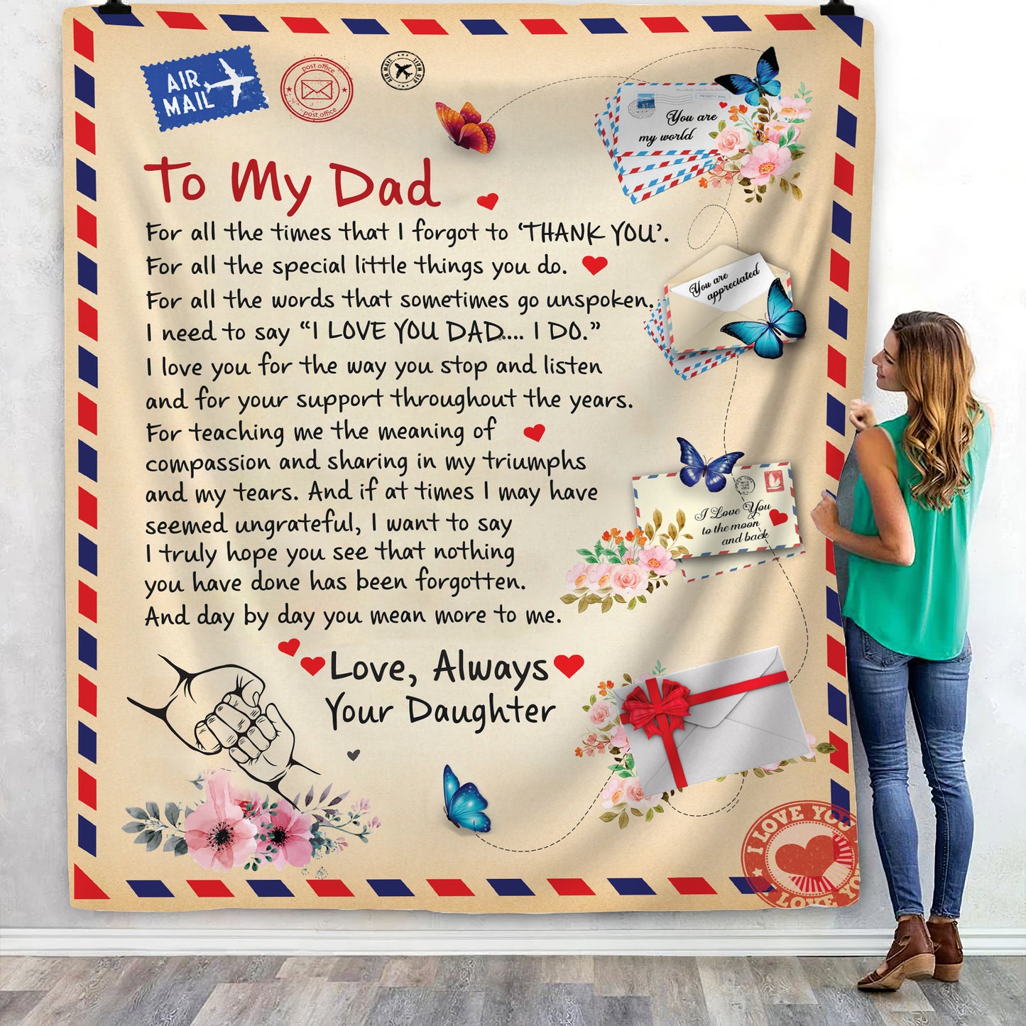 Dad - Giant Post Card Blanket