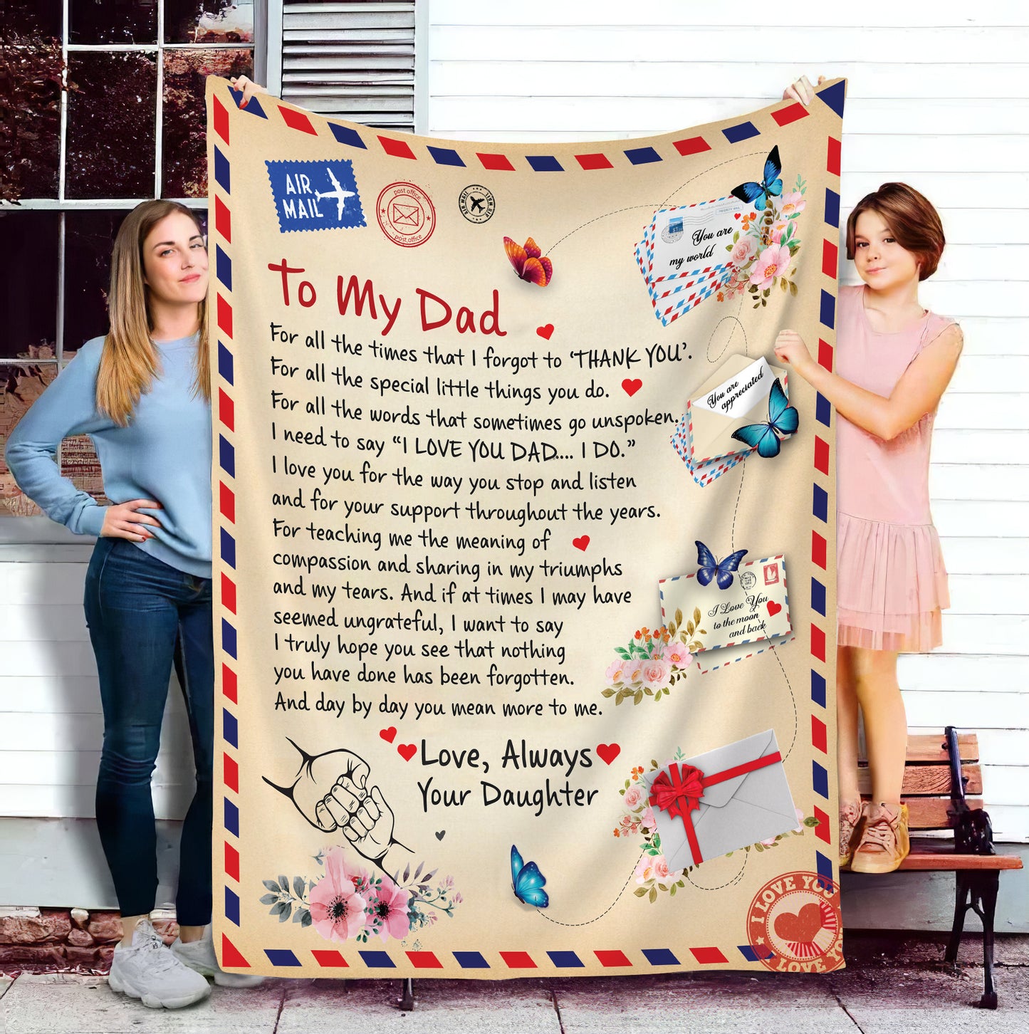 Dad - Giant Post Card Blanket