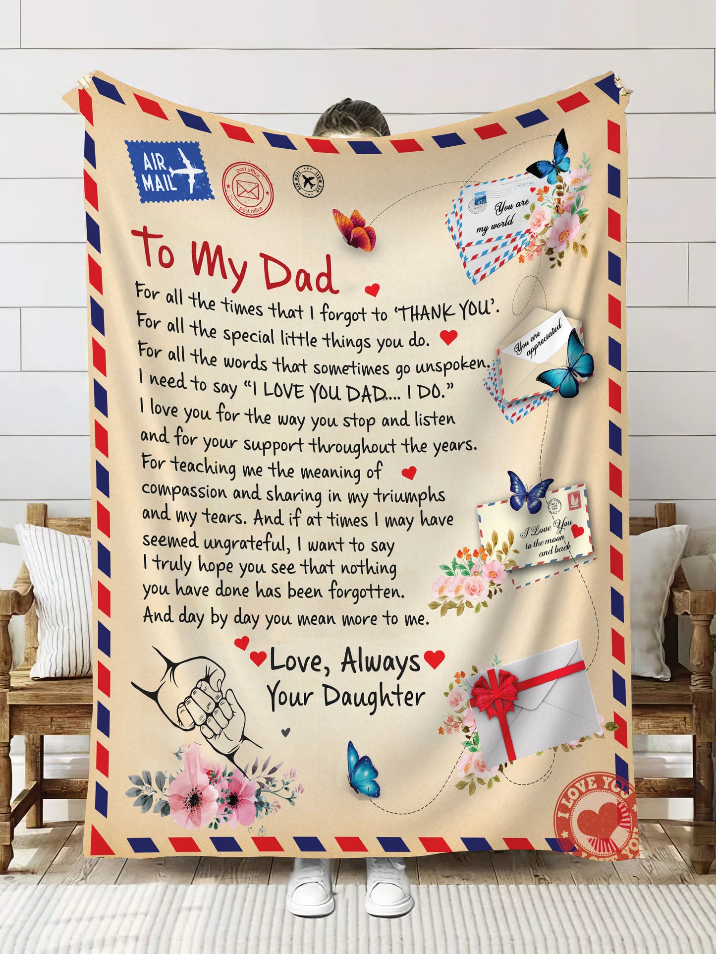 Dad - Giant Post Card Blanket