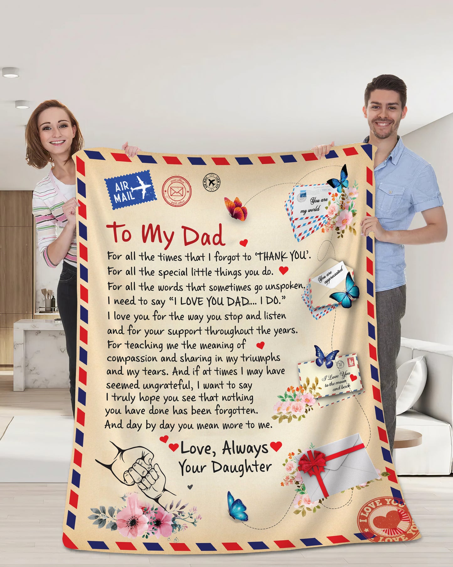 Dad - Giant Post Card Blanket