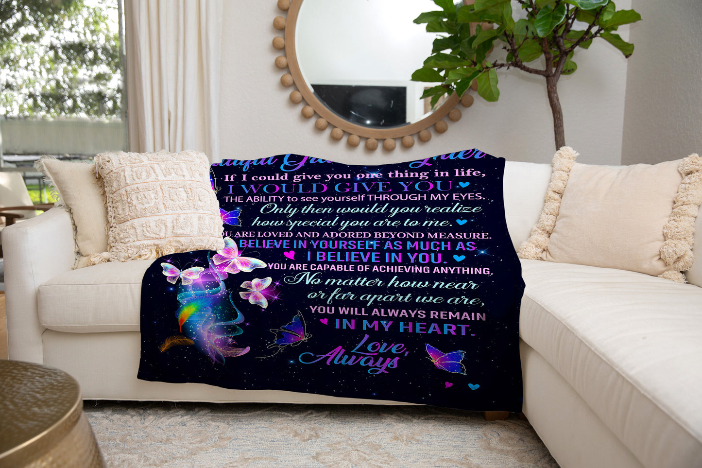 To My Beautiful Granddaughter -You Are Loved And Adored - Cozy Plush Blanket Gift