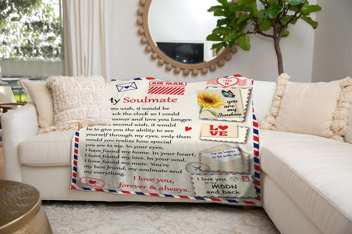 To My Soulmate - Cozy Plush Fleece Blanket