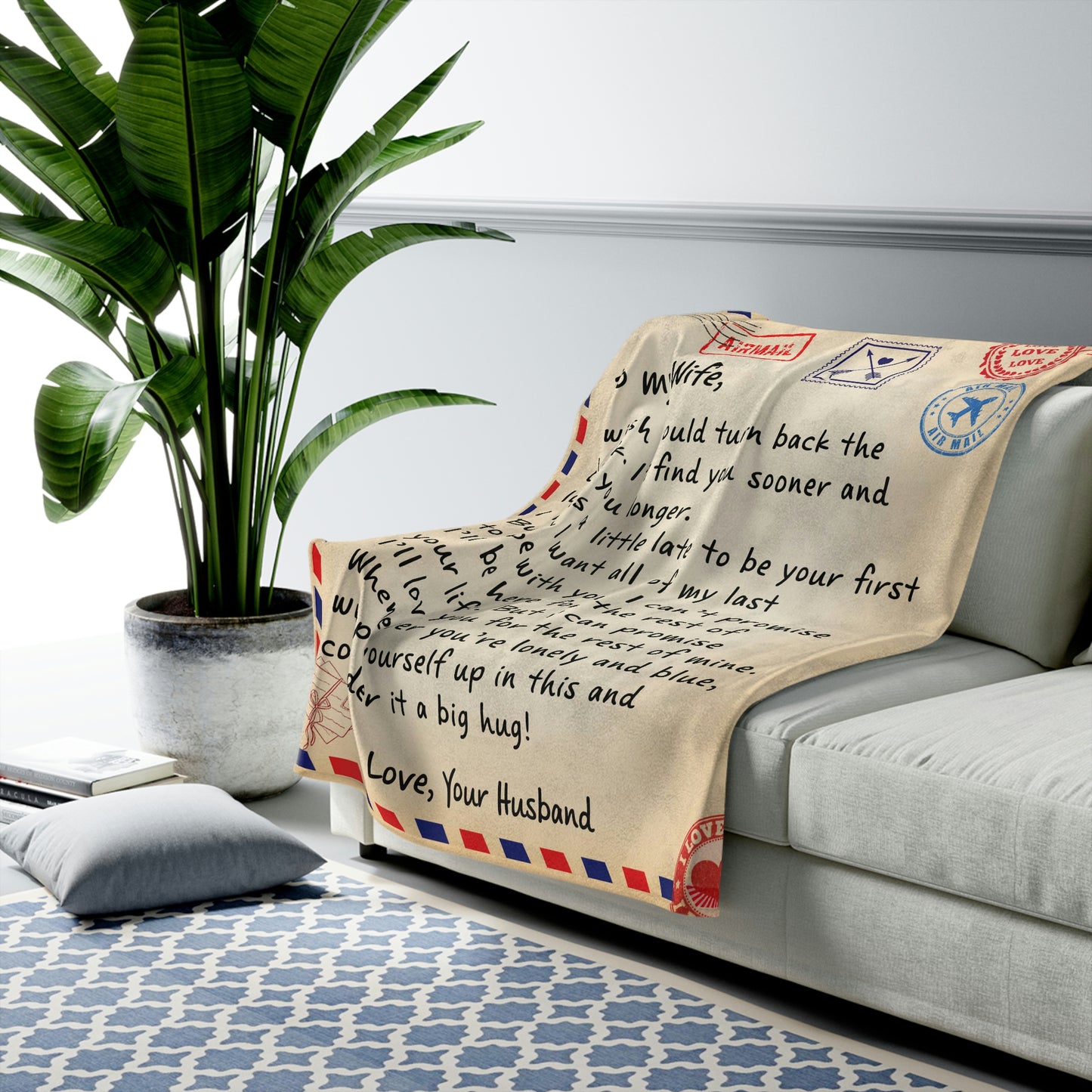 To My Wife - Giant Love Letter Cozy Plush Fleece Blanket