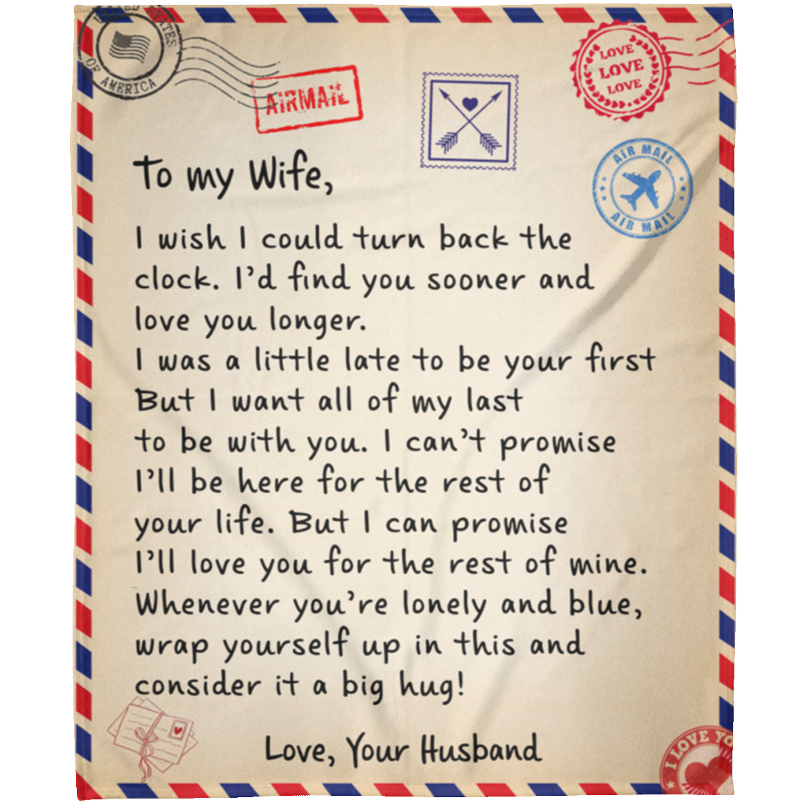 To My Wife - Love Letter Blanket