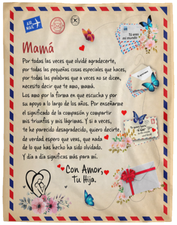 Manta Postal Gigante Mamá - tu Hija