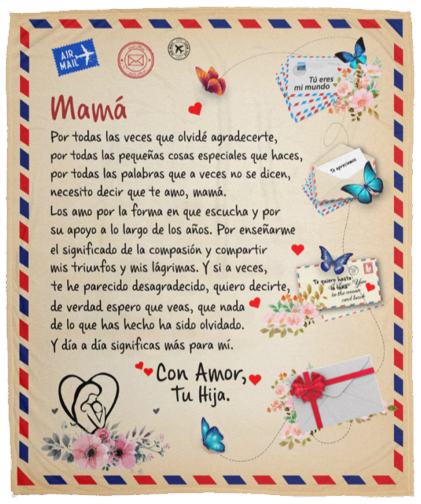 Manta Postal Gigante Mamá - tu Hija